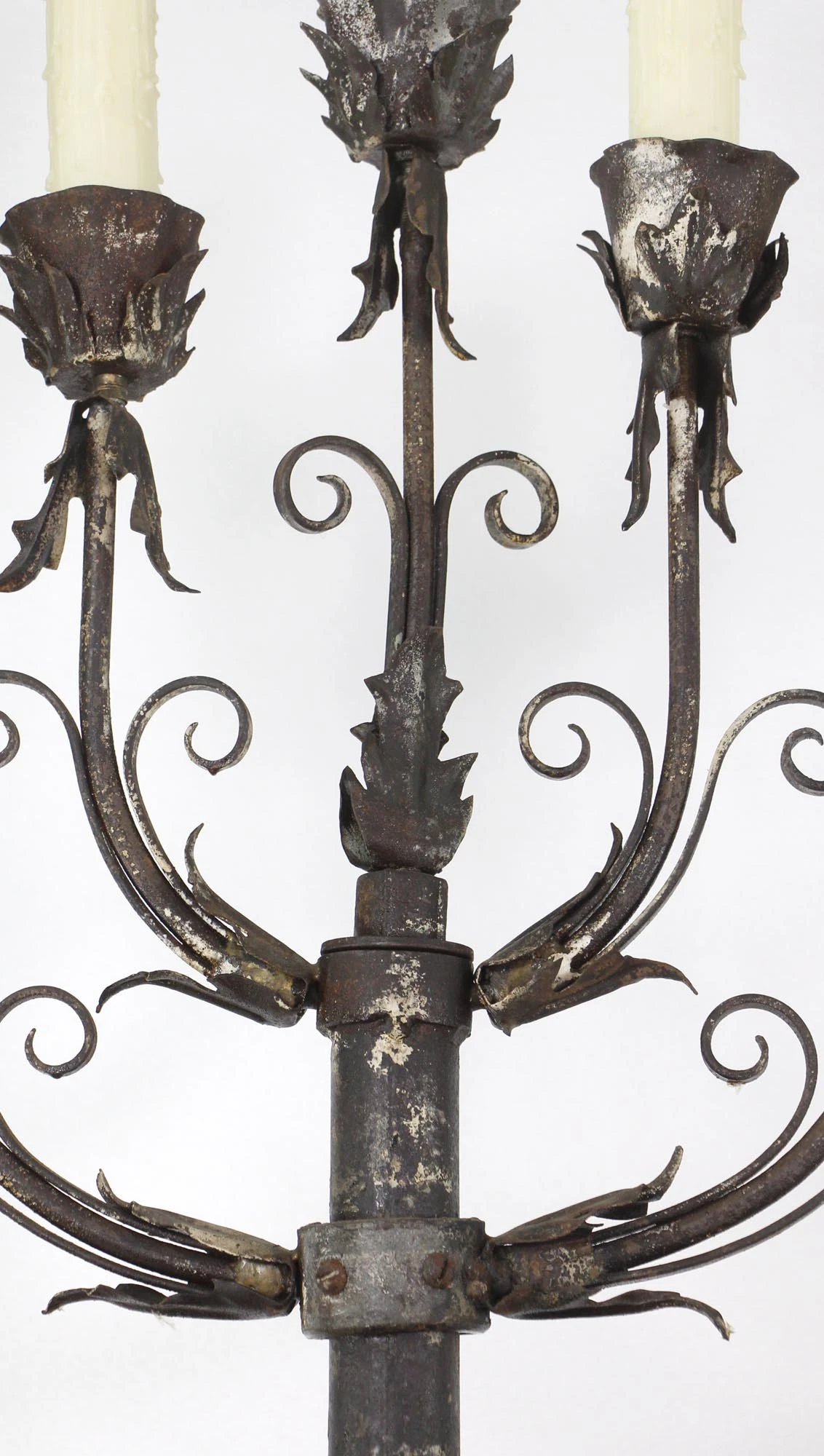 Pair Of Wrought Iron 19th Century Candelabra Floor Lamps 13 Pair Of Wrought Iron 19th Century Candelabra Floor Lamps - Image 11