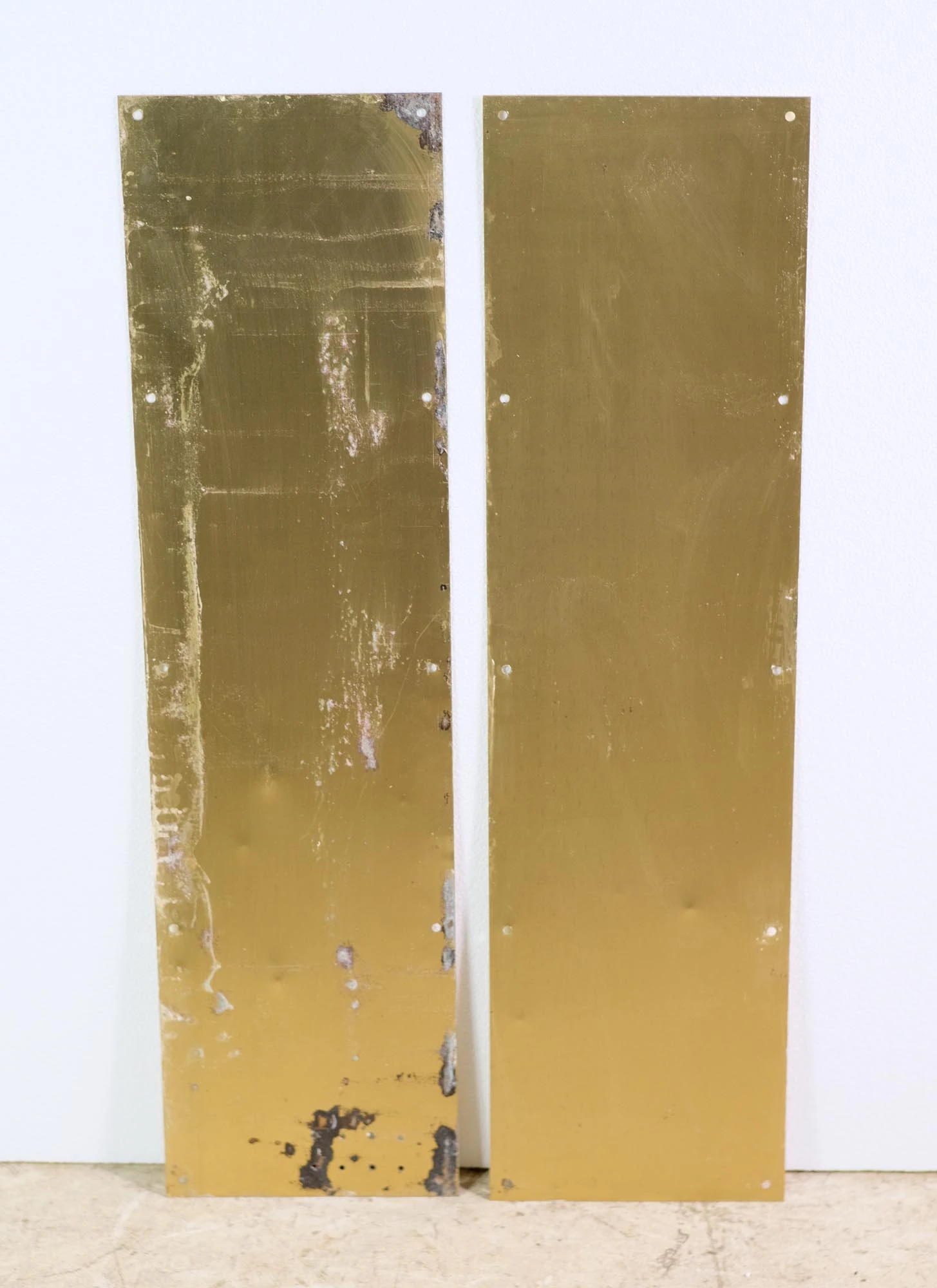 Pair Of 30 In. Brass Plated Steel Door Kick Plates 9 Pair Of 30 In. Brass Plated Steel Door Kick Plates - Image 7