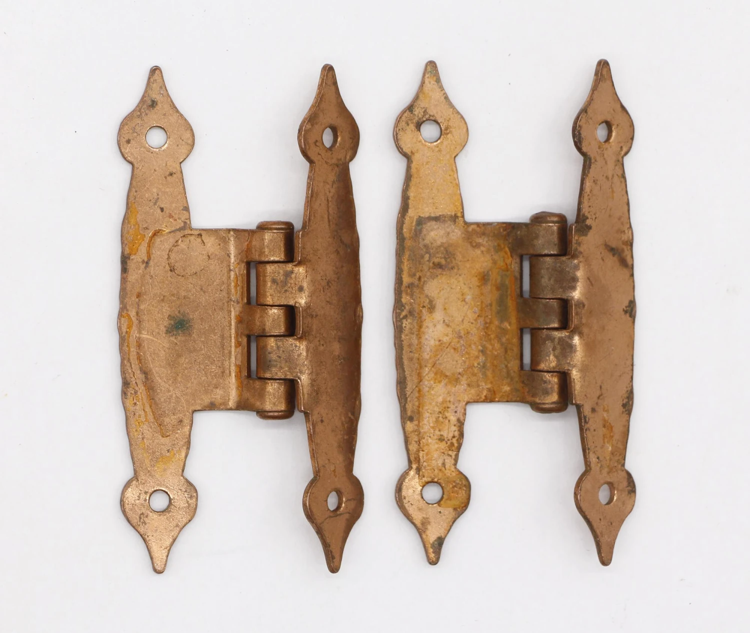 Pair Of Copper Over Steel Arts & Crafts Cabinet Hinges 7 Pair Of Copper Over Steel Arts & Crafts Cabinet Hinges - Image 5