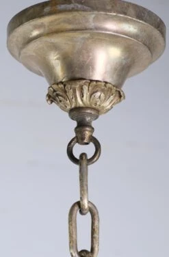 Antique Silvered Bronze Bank Pendant Light With Glass Panes -OGT Sale Store q278400 04