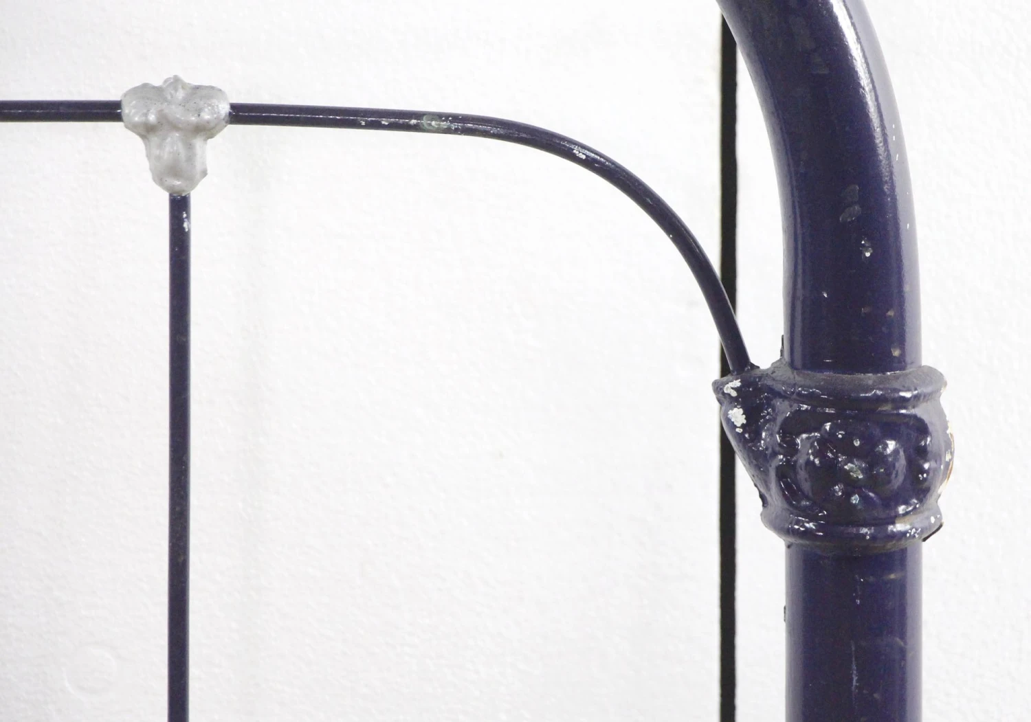 Vintage Blue & Silver Painted Steel Full Bed Frame 7 Vintage Blue & Silver Painted Steel Full Bed Frame - Image 5