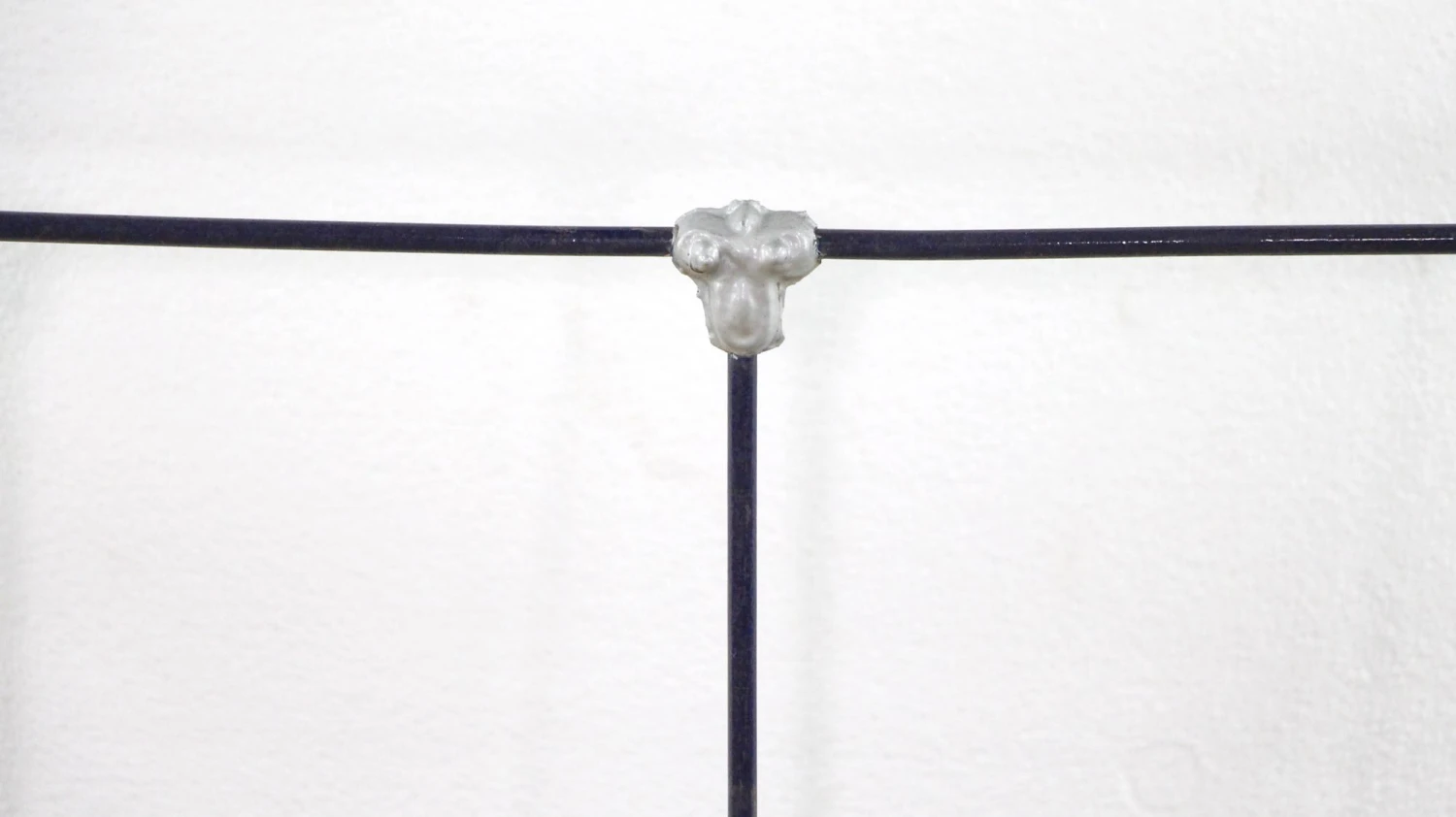 Vintage Blue & Silver Painted Steel Full Bed Frame 8 Vintage Blue & Silver Painted Steel Full Bed Frame - Image 6