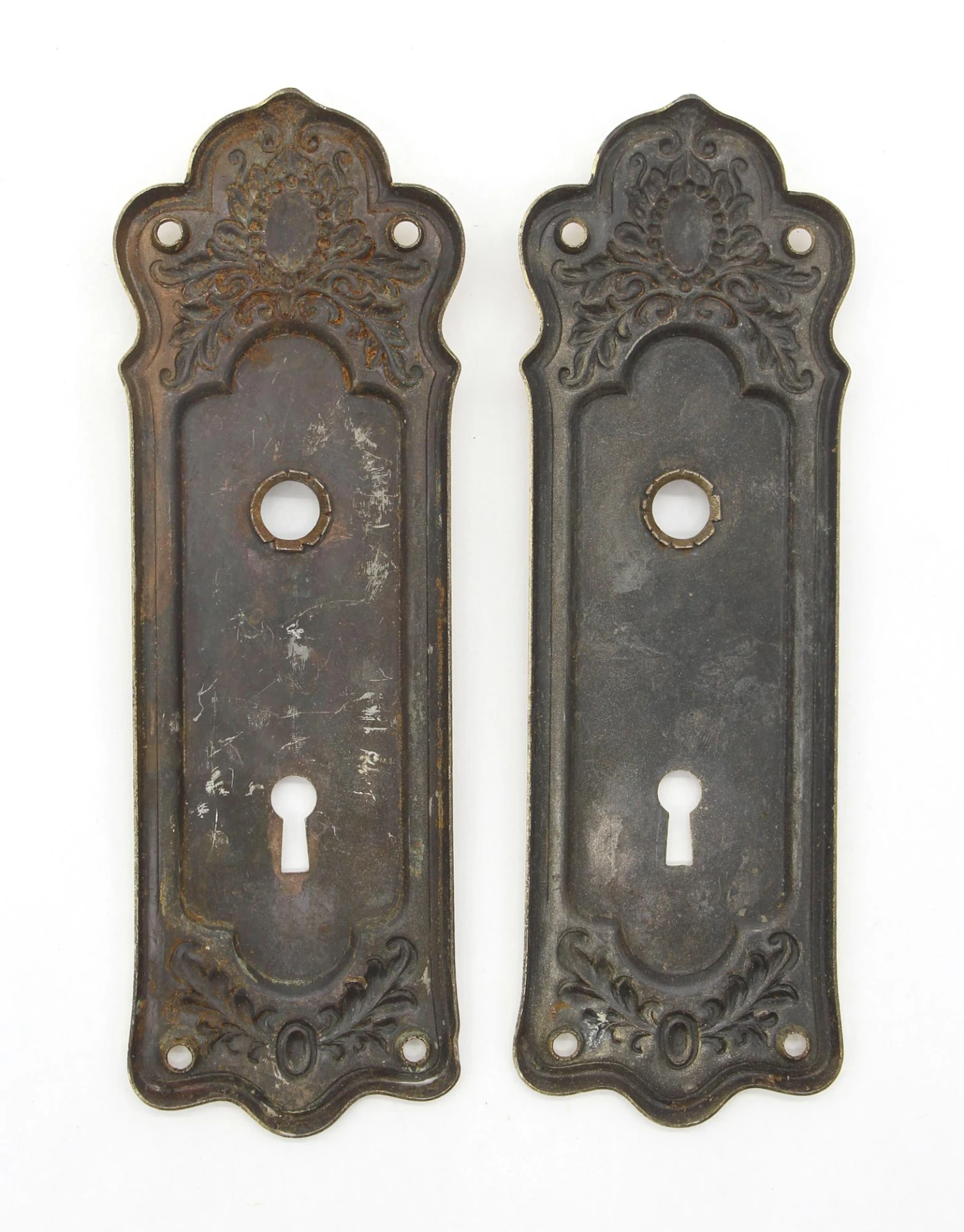 Pair Of Gold Painted Steel Passage Door Back Plates 7 Pair Of Gold Painted Steel Passage Door Back Plates - Image 5