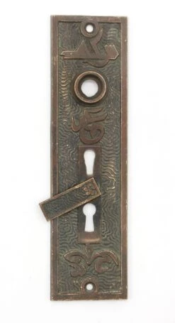 Antique 7.25 In. Mallory Wheeler Bronze Double Keyhole Door Back Plate 10 Antique 7.25 In. Mallory Wheeler Bronze Double Keyhole Door Back Plate -OGT Sale Store q278445 04