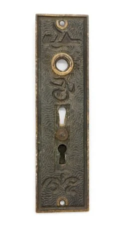 Antique 7.25 In. Mallory Wheeler Bronze Double Keyhole Door Back Plate 11 Antique 7.25 In. Mallory Wheeler Bronze Double Keyhole Door Back Plate -OGT Sale Store q278445 05