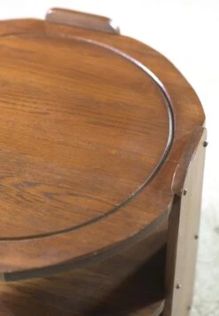 Vintage 25.5 In. Round 3 Tier Oak Side Table 10 Vintage 25.5 In. Round 3 Tier Oak Side Table -OGT Sale Store q278466 04