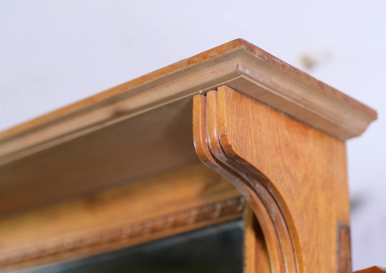 Reclaimed Cherry Fireplace Mantel With 5 Pane Mirror 10 Reclaimed Cherry Fireplace Mantel With 5 Pane Mirror - Image 8