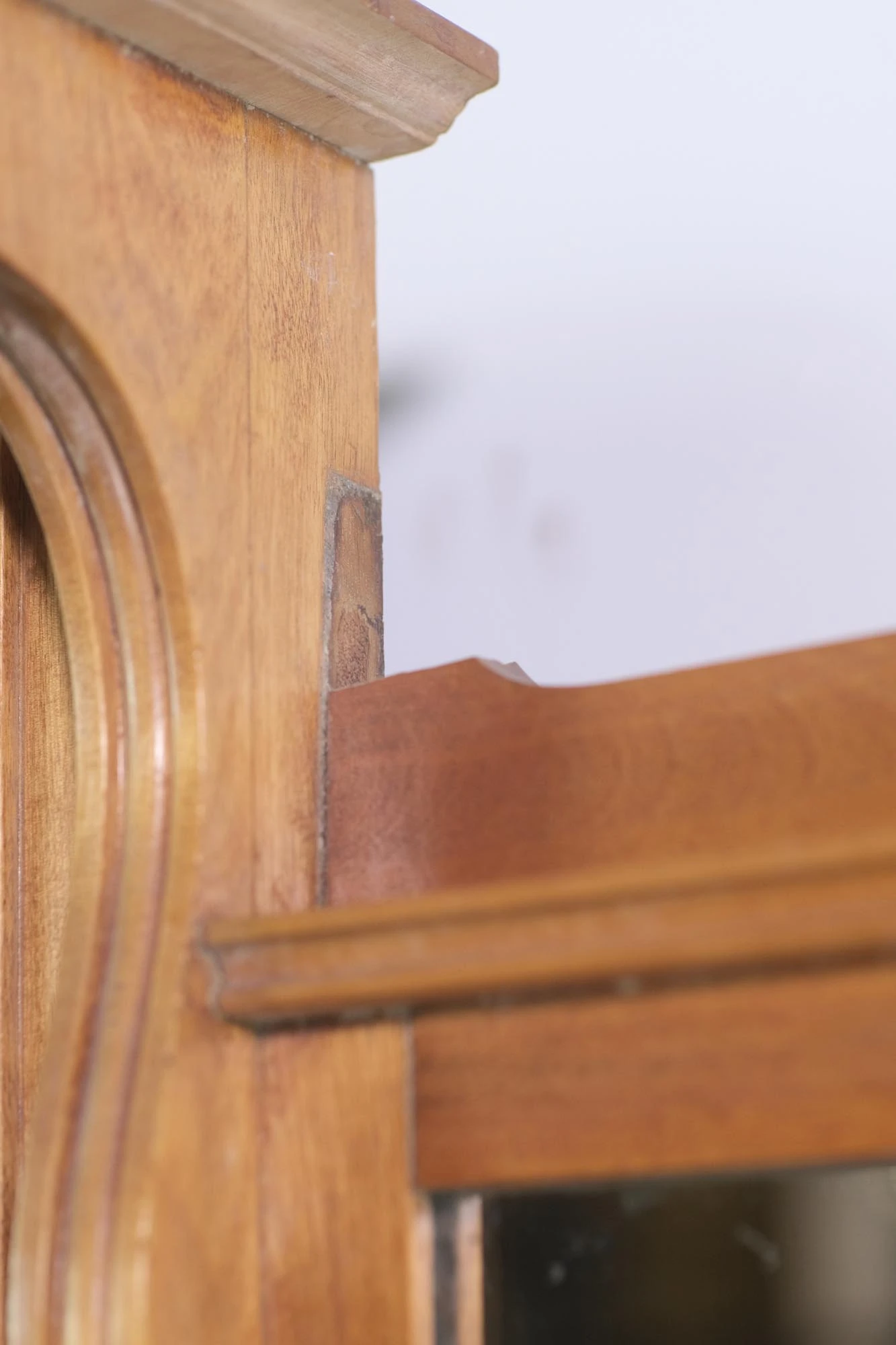 Reclaimed Cherry Fireplace Mantel With 5 Pane Mirror 11 Reclaimed Cherry Fireplace Mantel With 5 Pane Mirror - Image 9