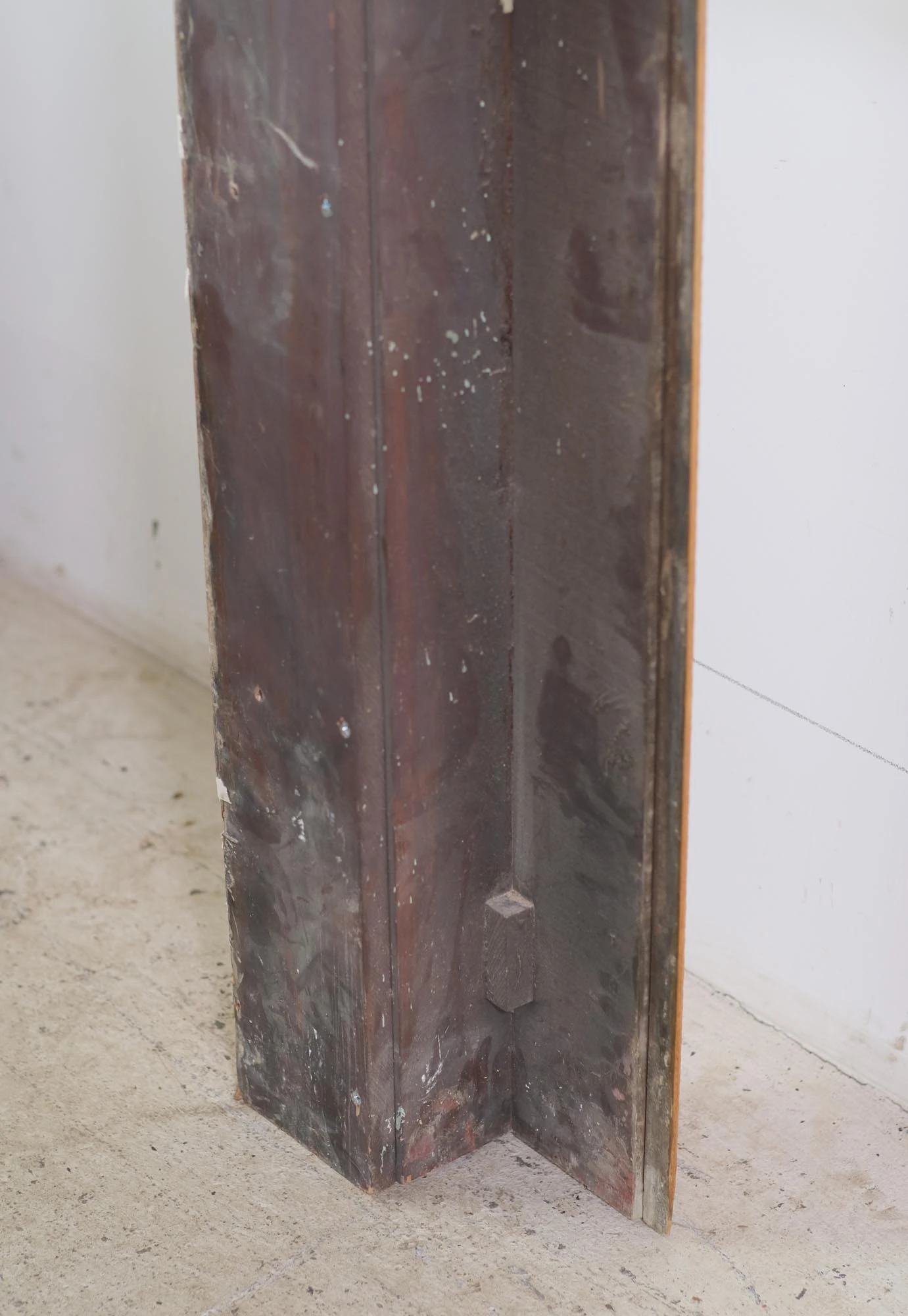 Reclaimed Cherry Fireplace Mantel With 5 Pane Mirror 14 Reclaimed Cherry Fireplace Mantel With 5 Pane Mirror - Image 12