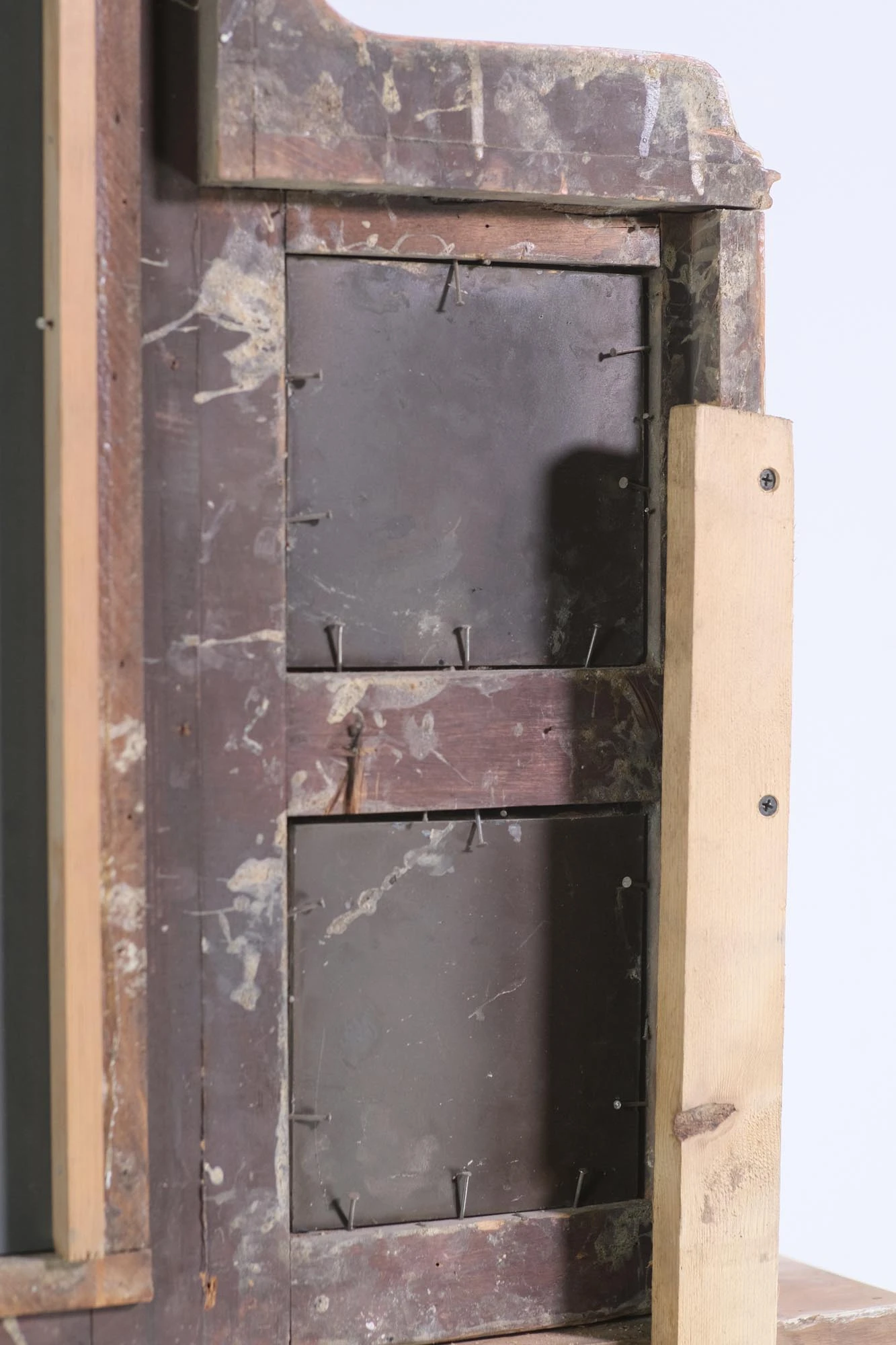 Reclaimed Cherry Fireplace Mantel With 5 Pane Mirror 15 Reclaimed Cherry Fireplace Mantel With 5 Pane Mirror - Image 13