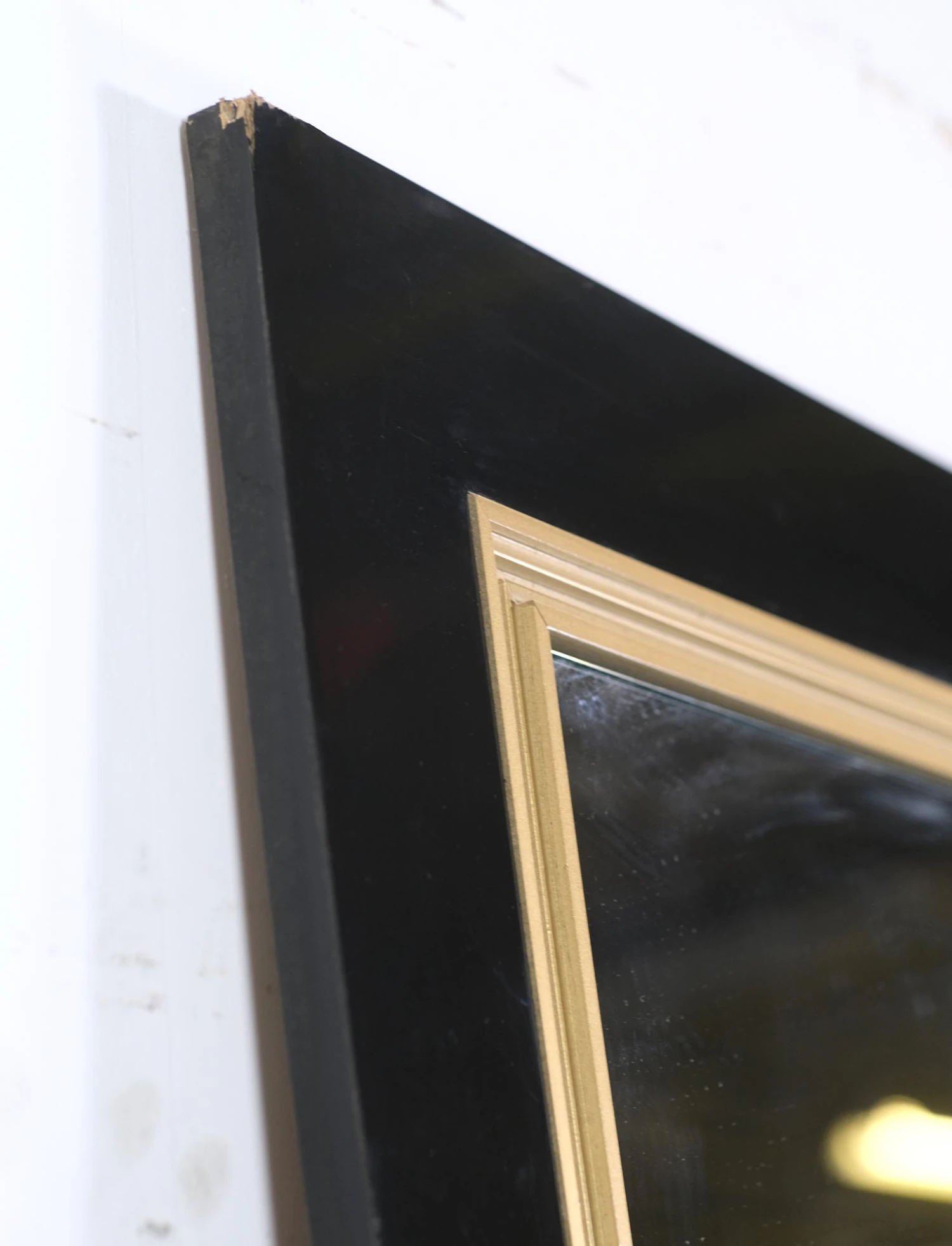 Vintage Black & Gold Composite Frame Wall Mirror 77 X 62 6 Vintage Black & Gold Composite Frame Wall Mirror 77 X 62 - Image 4