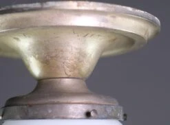 Bambergers Silvered Brass Milk Glass Globe Flush Mount Light 9 Bambergers Silvered Brass Milk Glass Globe Flush Mount Light -OGT Sale Store q278484 04