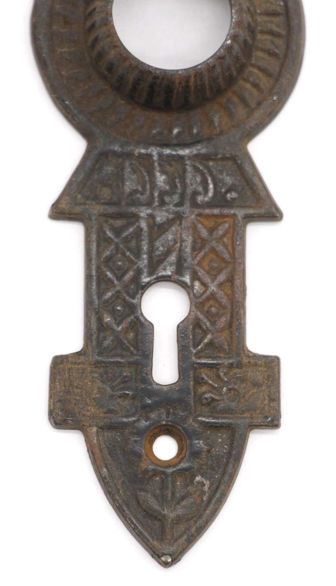 Pair Of Cast Iron 5.875 In. Aesthetic Keyhole Door Back Plates 6 Pair Of Cast Iron 5.875 In. Aesthetic Keyhole Door Back Plates - Image 4