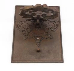 Antique Cast Iron Ornate Door Knocker On Back Plate 19 Antique Cast Iron Ornate Door Knocker On Back Plate -OGT Sale Store q278571 07