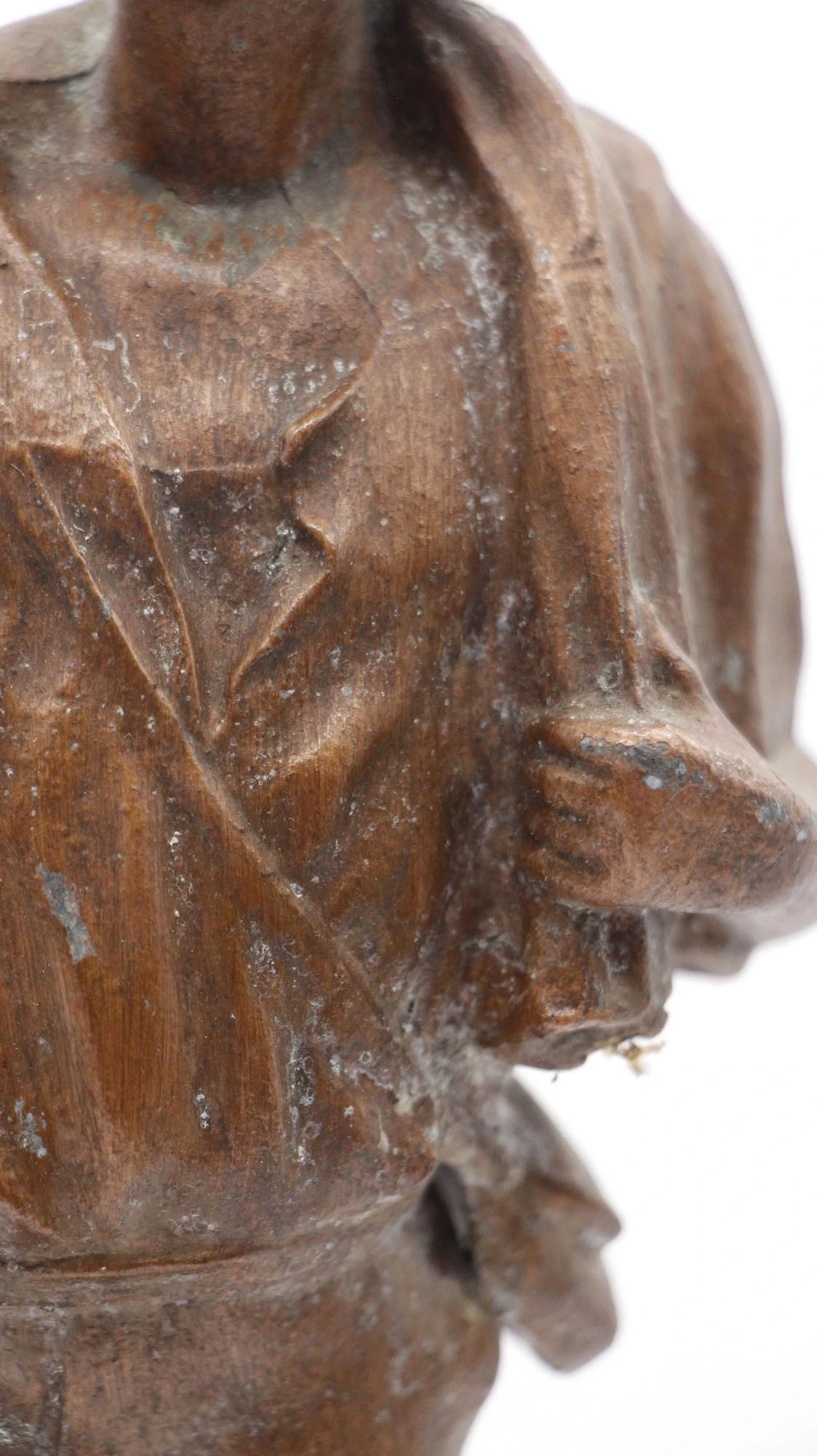 Handmade Copper Washed Man & Dog Statue With Wooden Base 6 Handmade Copper Washed Man & Dog Statue With Wooden Base - Image 4