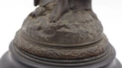 Bronze C.H Levy Hunter Man Sculpture With Wooden Base -OGT Sale Store q278586 05