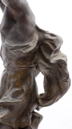 Bronze C.H Levy Hunter Man Sculpture With Wooden Base -OGT Sale Store q278586 08