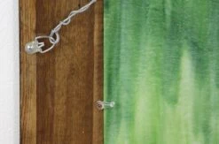 Wood Framed Green Stained Glass Wall Hanging 13 Wood Framed Green Stained Glass Wall Hanging -OGT Sale Store q278604 06