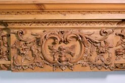 Vintage Carved Pine Floral Rococo Mantel With Over Mantel Molding 21 Vintage Carved Pine Floral Rococo Mantel With Over Mantel Molding -OGT Sale Store q278655 05