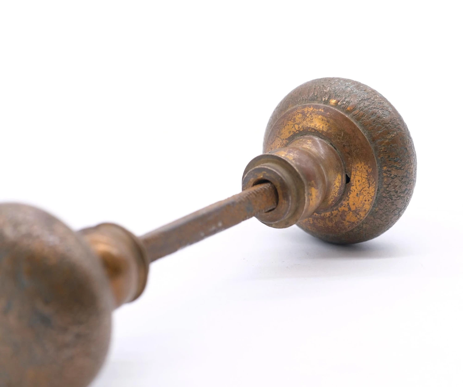 Pair Of Vintage 2 In. Textured Bronze Passage Door Knobs 6 Pair Of Vintage 2 In. Textured Bronze Passage Door Knobs - Image 4