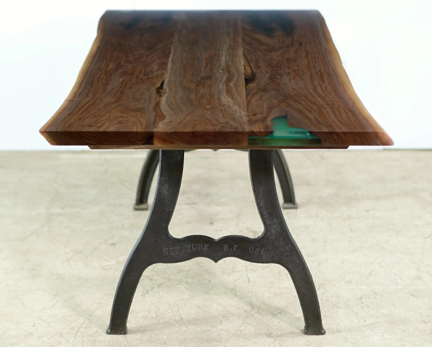 Handcrafted 7 Ft. Live Edge Walnut River New York Legs Dining Table 10 Handcrafted 7 Ft. Live Edge Walnut River New York Legs Dining Table - Image 8