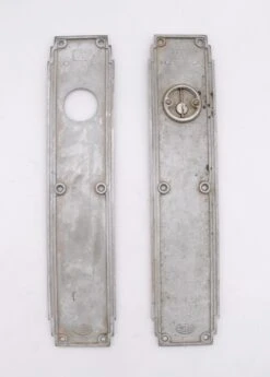 Pair Of Nickel Art Deco Philadelphia Civic Center Door Push Plates -OGT Sale Store q278798 05