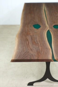 Handcrafted 11 Ft. Live Edge Walnut Dining Table With Steel Wishbone Legs 25 Handcrafted 11 Ft. Live Edge Walnut Dining Table With Steel Wishbone Legs -OGT Sale Store q278836 10