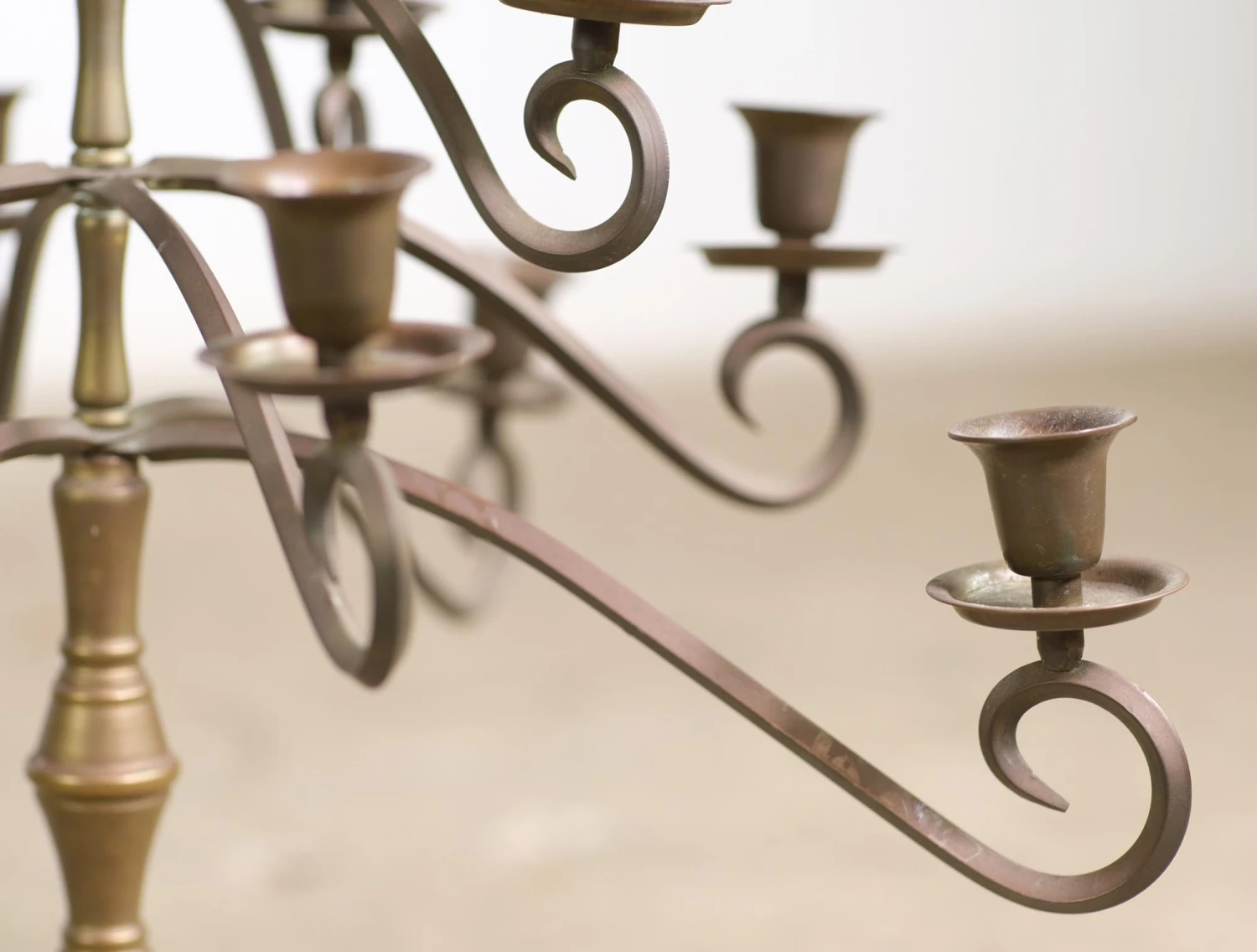 Vintage 17 Arm Brass Candelabra Candlestick Holder 6 Vintage 17 Arm Brass Candelabra Candlestick Holder - Image 4