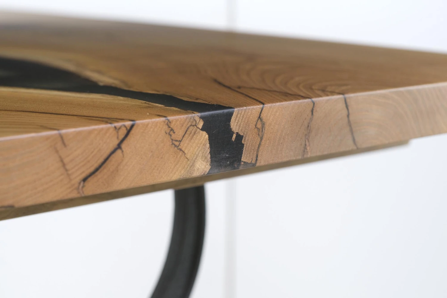 Handcrafted 4 Ft. Chestnut Live Edge Resin Brooklyn Leg Dining Table 7 Handcrafted 4 Ft. Chestnut Live Edge Resin Brooklyn Leg Dining Table - Image 5