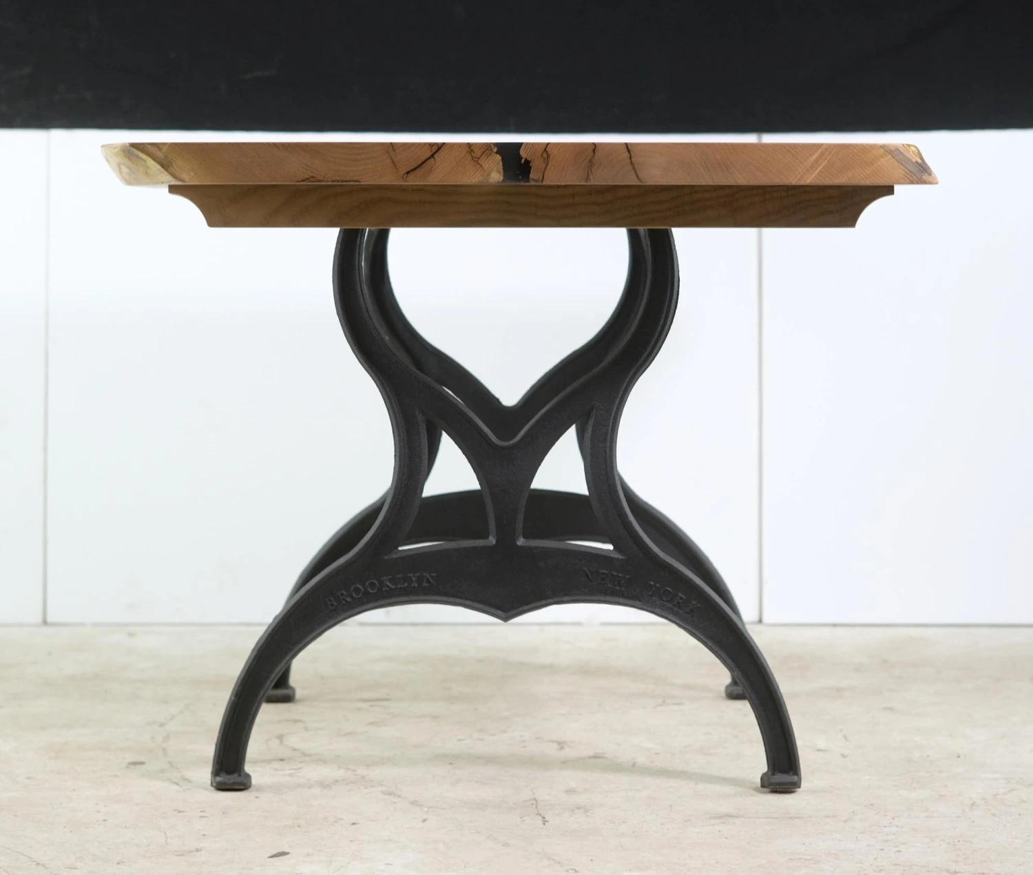 Handcrafted 4 Ft. Chestnut Live Edge Resin Brooklyn Leg Dining Table 12 Handcrafted 4 Ft. Chestnut Live Edge Resin Brooklyn Leg Dining Table - Image 10