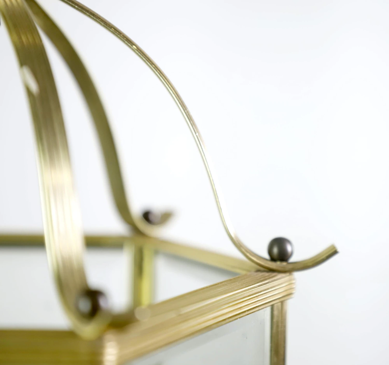 Vintage Traditional Glass Panel Brass Hanging Lantern 6 Vintage Traditional Glass Panel Brass Hanging Lantern - Image 4