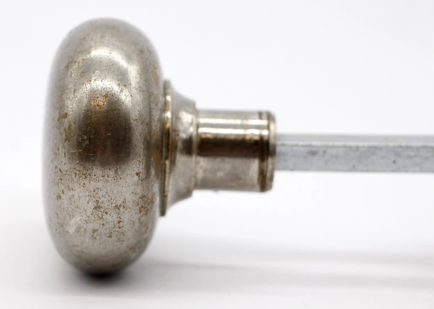 Pair Of Vintage Nickeled Brass Passage Door Knobs 6 Pair Of Vintage Nickeled Brass Passage Door Knobs - Image 4