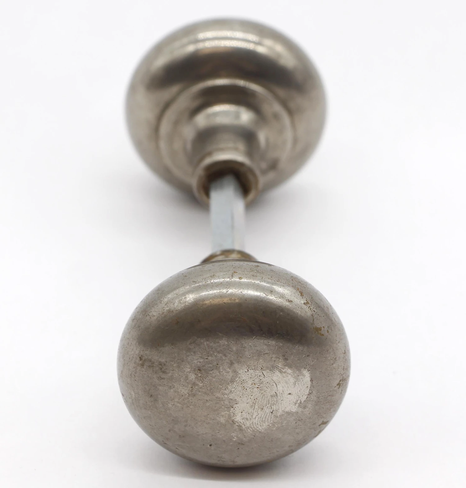 Pair Of Vintage Nickeled Brass Passage Door Knobs 7 Pair Of Vintage Nickeled Brass Passage Door Knobs - Image 5