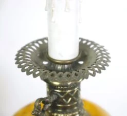 1960s Vintage Amber Glass Brass Table Lamp -OGT Sale Store q279168 08