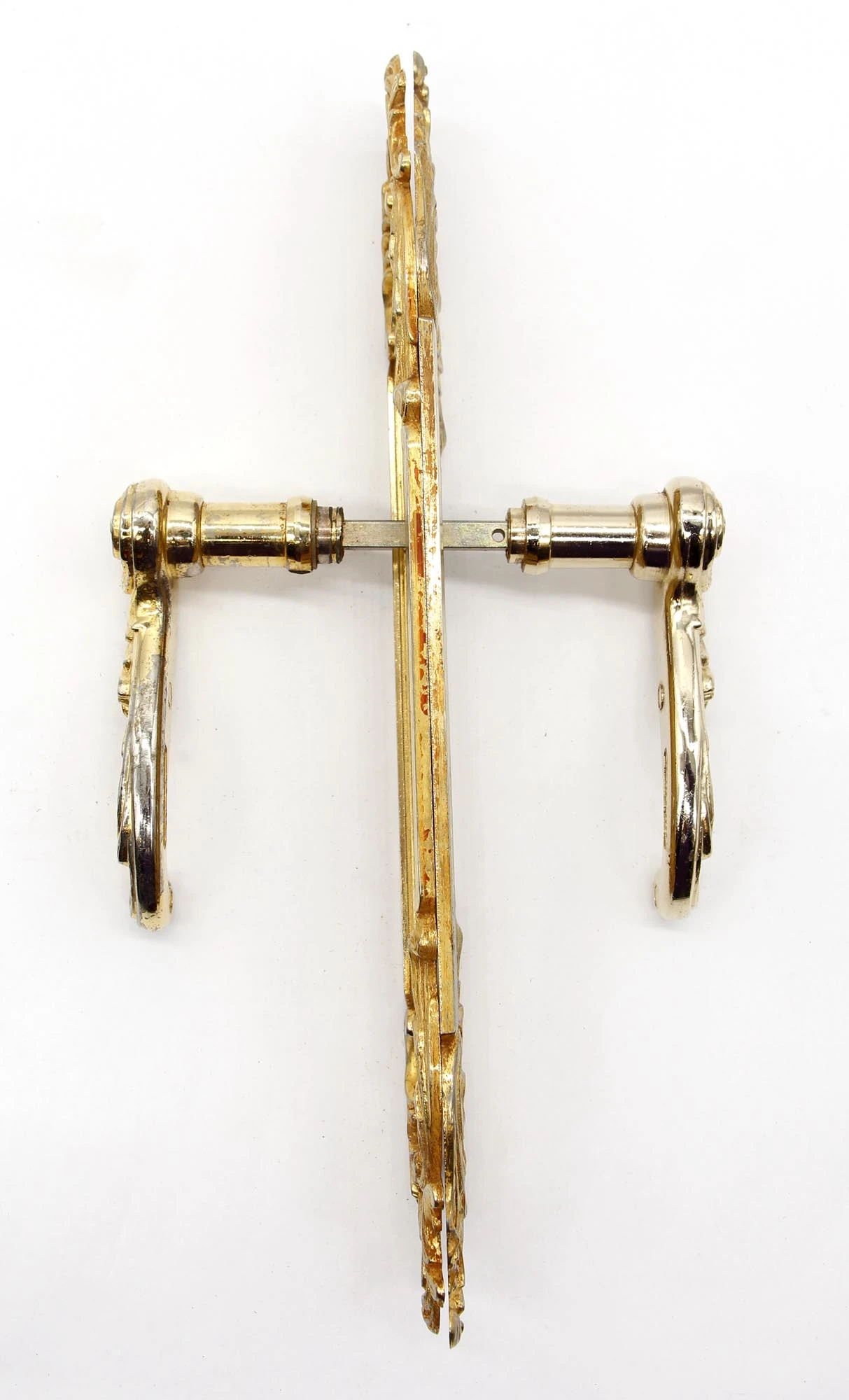 European French Gilded Brass Lever Door Knob Set 12 European French Gilded Brass Lever Door Knob Set - Image 10