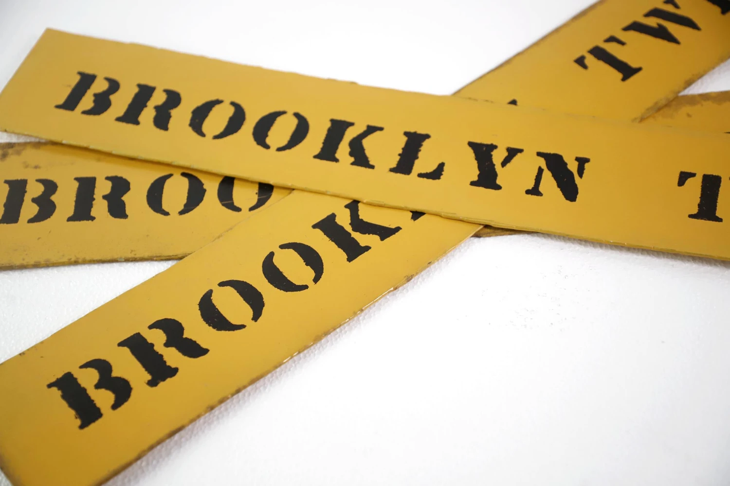 Vintage 24 In. Yellow Enameled Brooklyn TWP Street Sign 6 Vintage 24 In. Yellow Enameled Brooklyn TWP Street Sign - Image 4