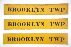 Vintage 24 In. Yellow Enameled Brooklyn TWP Street Sign 11 Vintage 24 In. Yellow Enameled Brooklyn TWP Street Sign -OGT Sale Store q279232 05