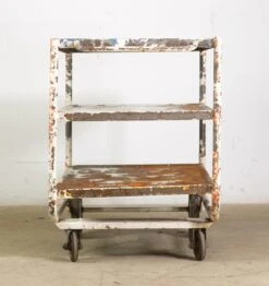 Reclaimed 3 Tier Industrial White Painted Steel Cart 15 Reclaimed 3 Tier Industrial White Painted Steel Cart -OGT Sale Store q279236 07