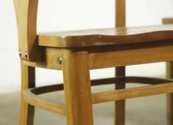 Pair Of National Store Fixture Co. Ladderback Maple Arm Chairs 19 Pair Of National Store Fixture Co. Ladderback Maple Arm Chairs -OGT Sale Store q279265 09