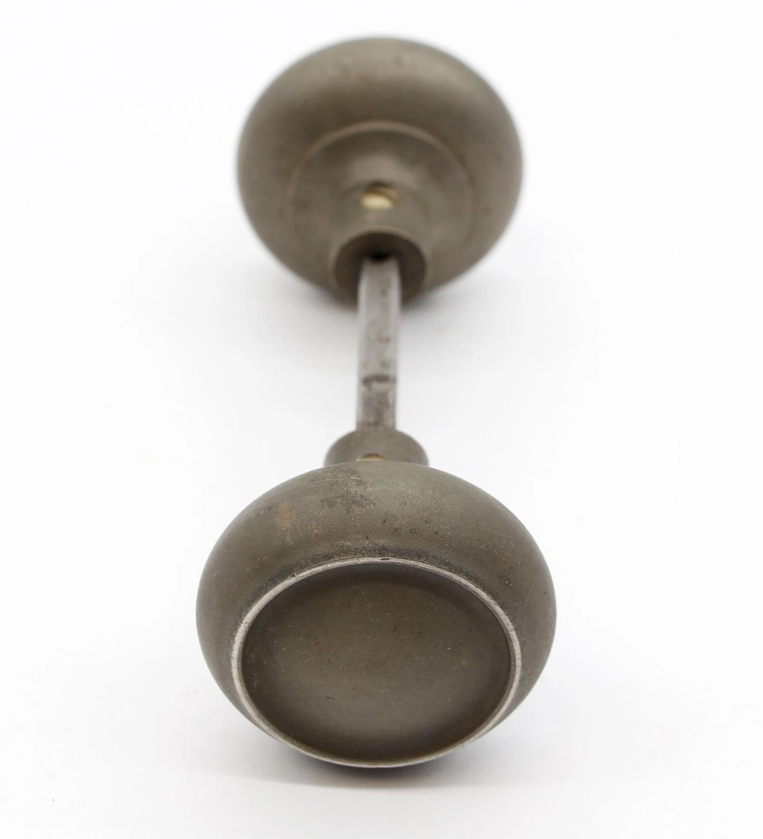 Pair Of Vintage Nickel Concave Concentric Passage Door Knobs 7 Pair Of Vintage Nickel Concave Concentric Passage Door Knobs - Image 5