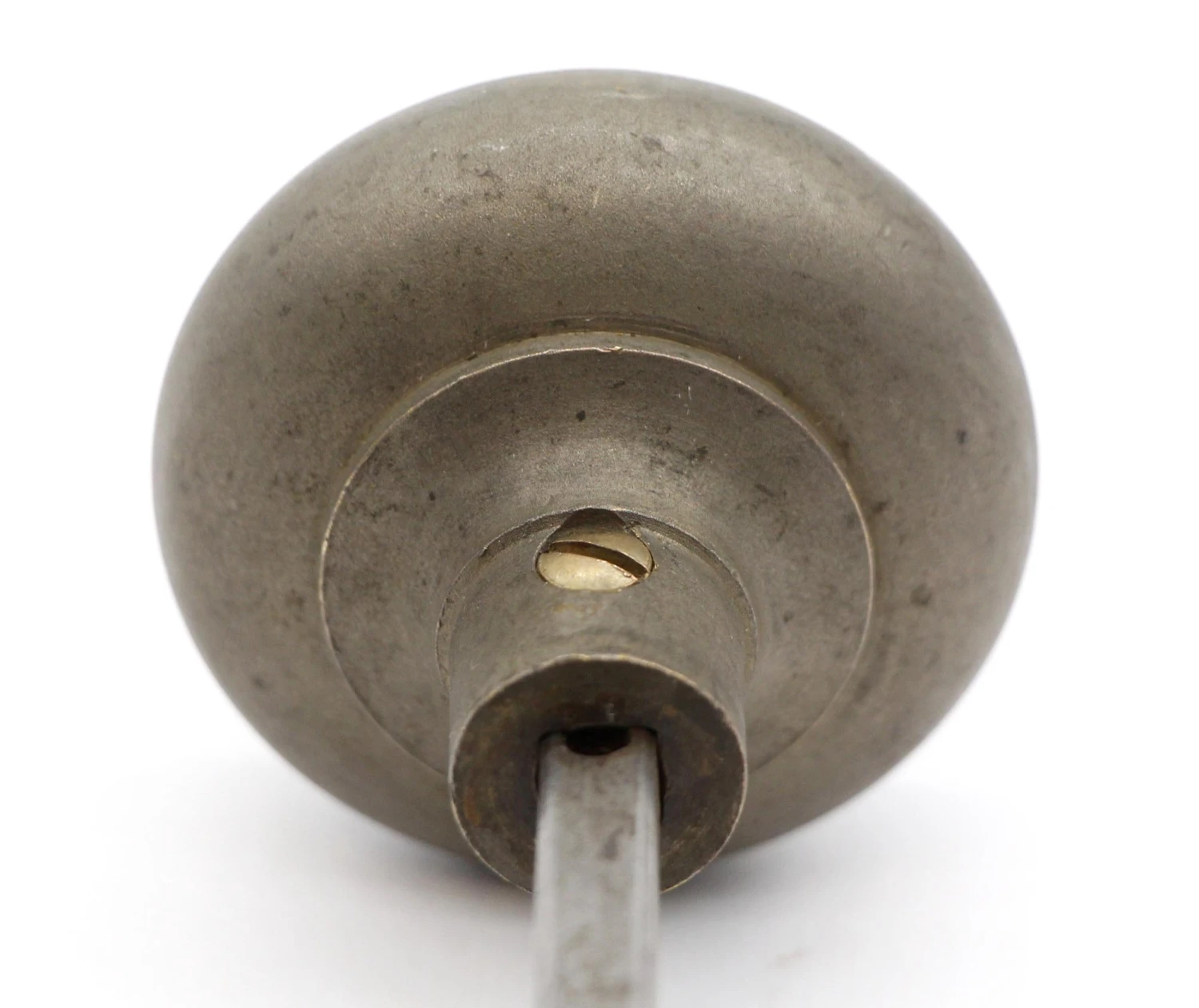 Pair Of Vintage Nickel Concave Concentric Passage Door Knobs 8 Pair Of Vintage Nickel Concave Concentric Passage Door Knobs - Image 6