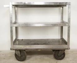 Reclaimed 3 Tier Stainless Steel Service Cart With Handle 21 Reclaimed 3 Tier Stainless Steel Service Cart With Handle -OGT Sale Store q279846 06