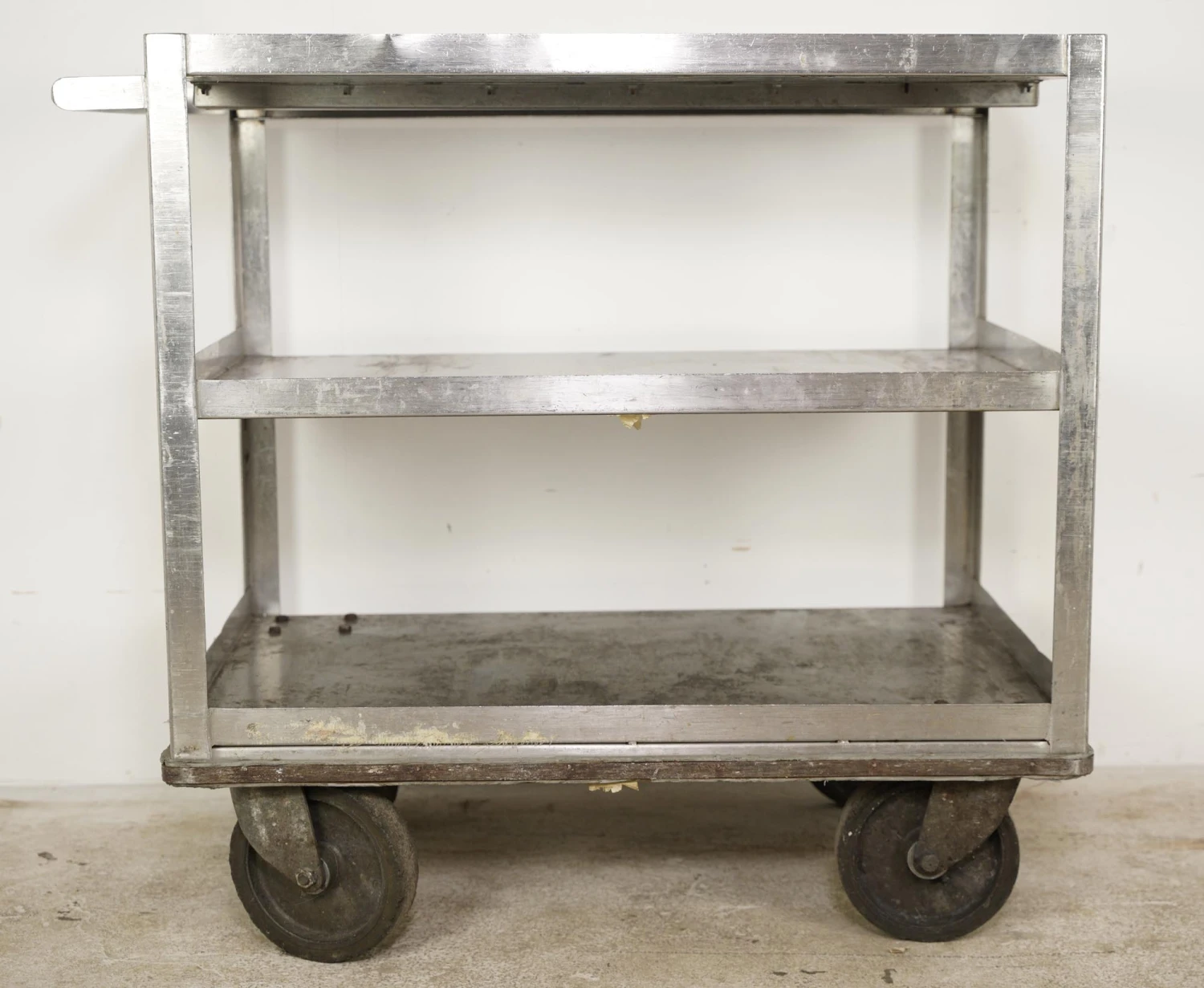 Reclaimed 3 Tier Stainless Steel Service Cart With Handle 8 Reclaimed 3 Tier Stainless Steel Service Cart With Handle - Image 6