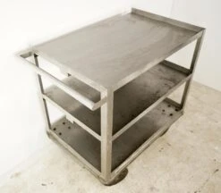Reclaimed 3 Tier Stainless Steel Service Cart With Handle 25 Reclaimed 3 Tier Stainless Steel Service Cart With Handle -OGT Sale Store q279846 10
