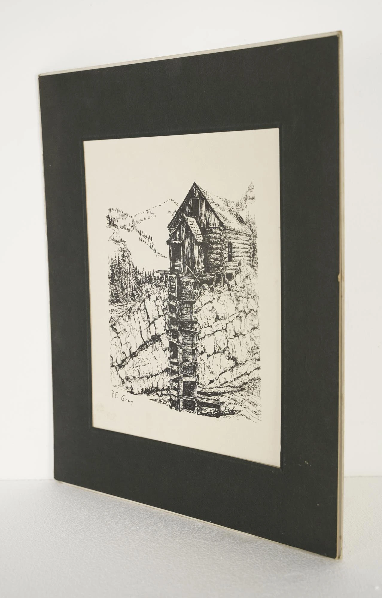 Paul E. Gray Signed Print Of Rustic Cabin On Creek 6 Paul E. Gray Signed Print Of Rustic Cabin On Creek - Image 4