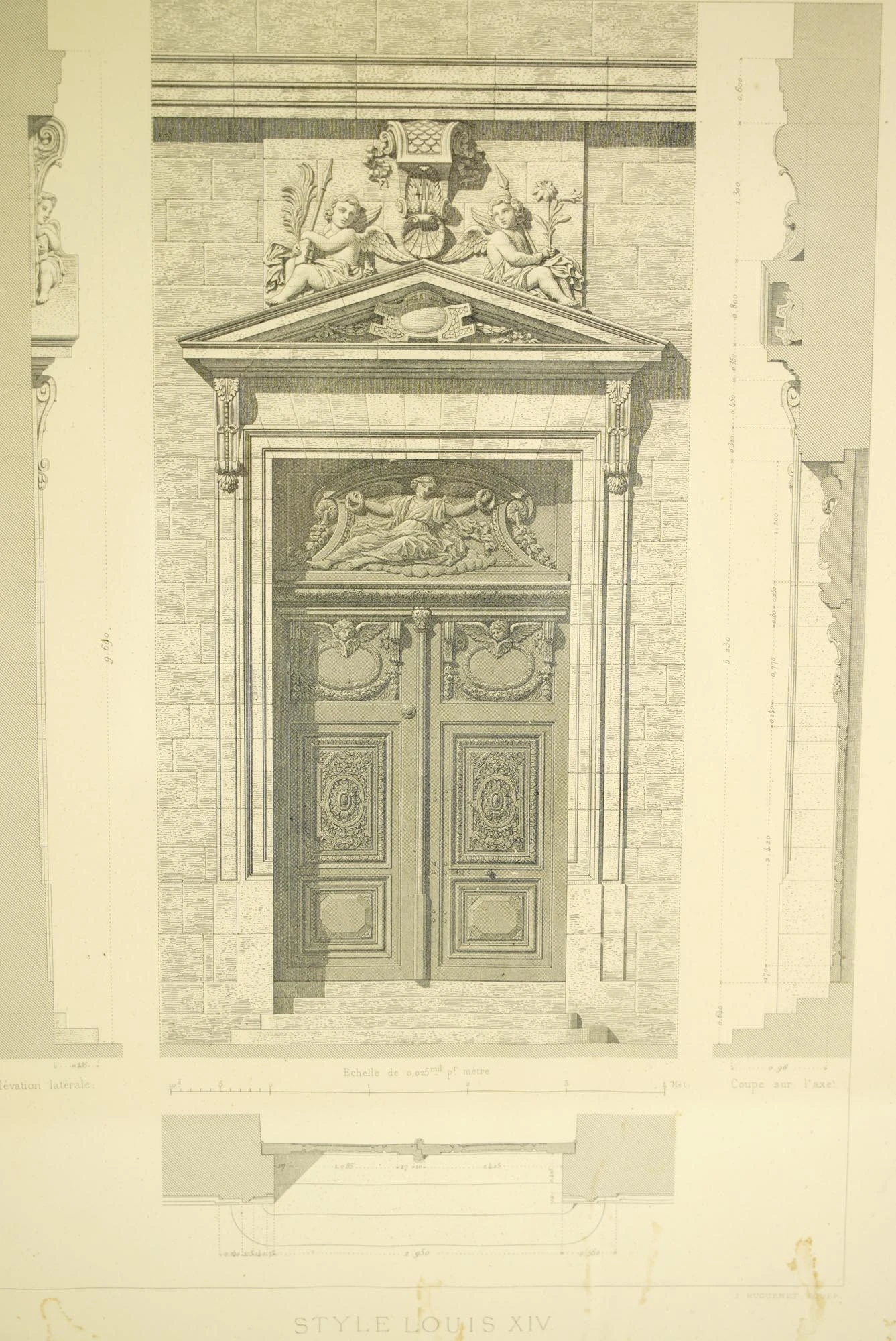 Oak Framed 19th Century Architectural Print Of Lateral Door Of Saint-Nicolas Du Chardonnet By Cesar Denis Daly 9 Oak Framed 19th Century Architectural Print Of Lateral Door Of Saint-Nicolas Du Chardonnet By Cesar Denis Daly - Image 7