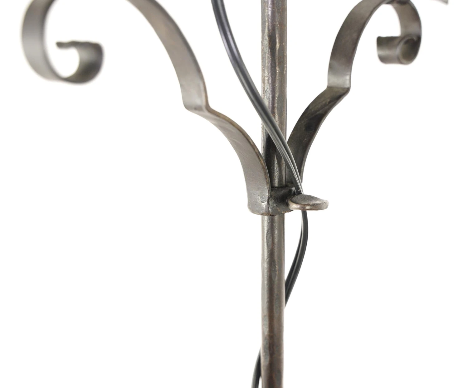 1910s Wrought Iron & Down Shade Glass Adjustable Floor Lamp 15 1910s Wrought Iron & Down Shade Glass Adjustable Floor Lamp - Image 13