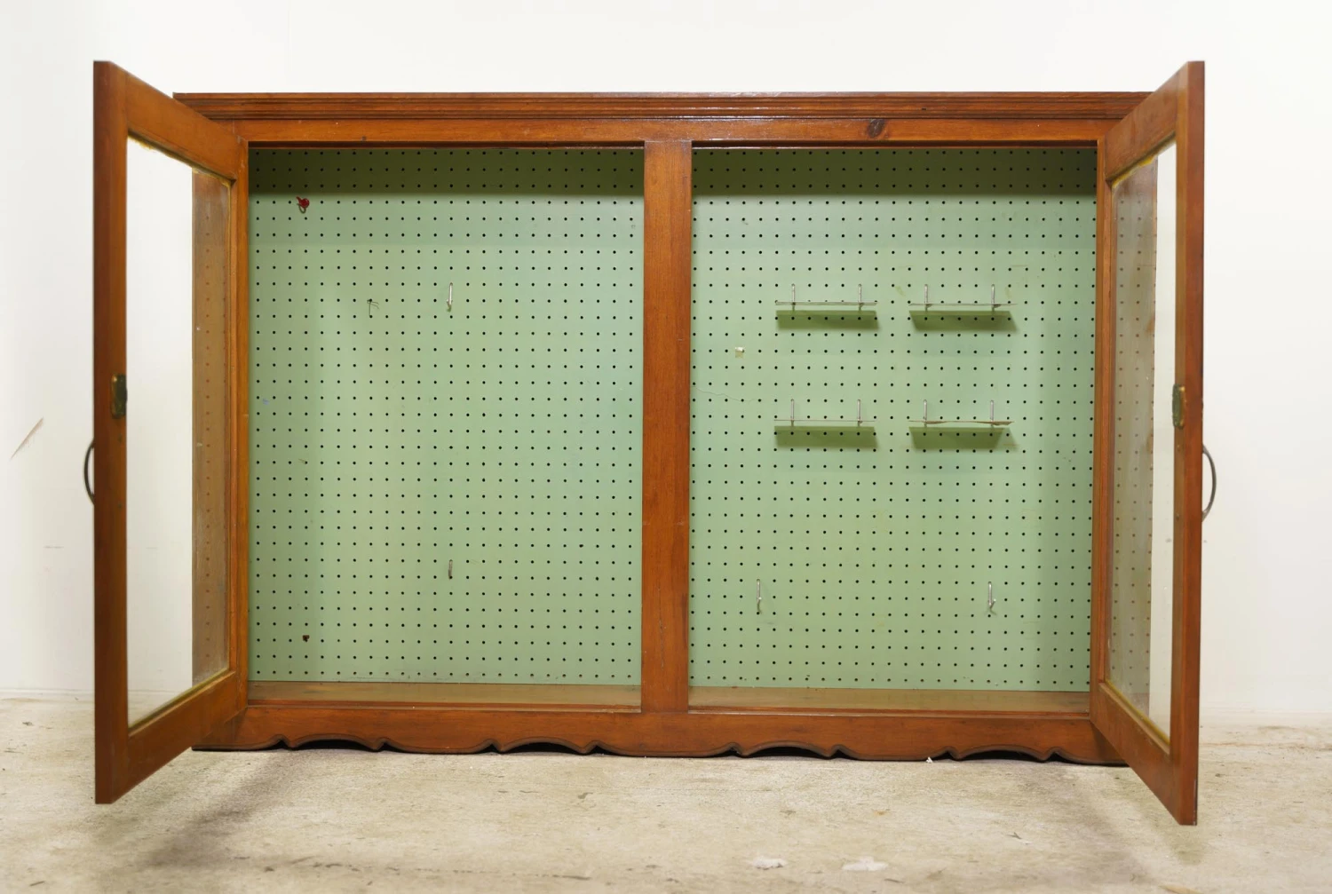 Reclaimed Peg Board Storage Glass Doors Wall Cabinet 6 Reclaimed Peg Board Storage Glass Doors Wall Cabinet - Image 4