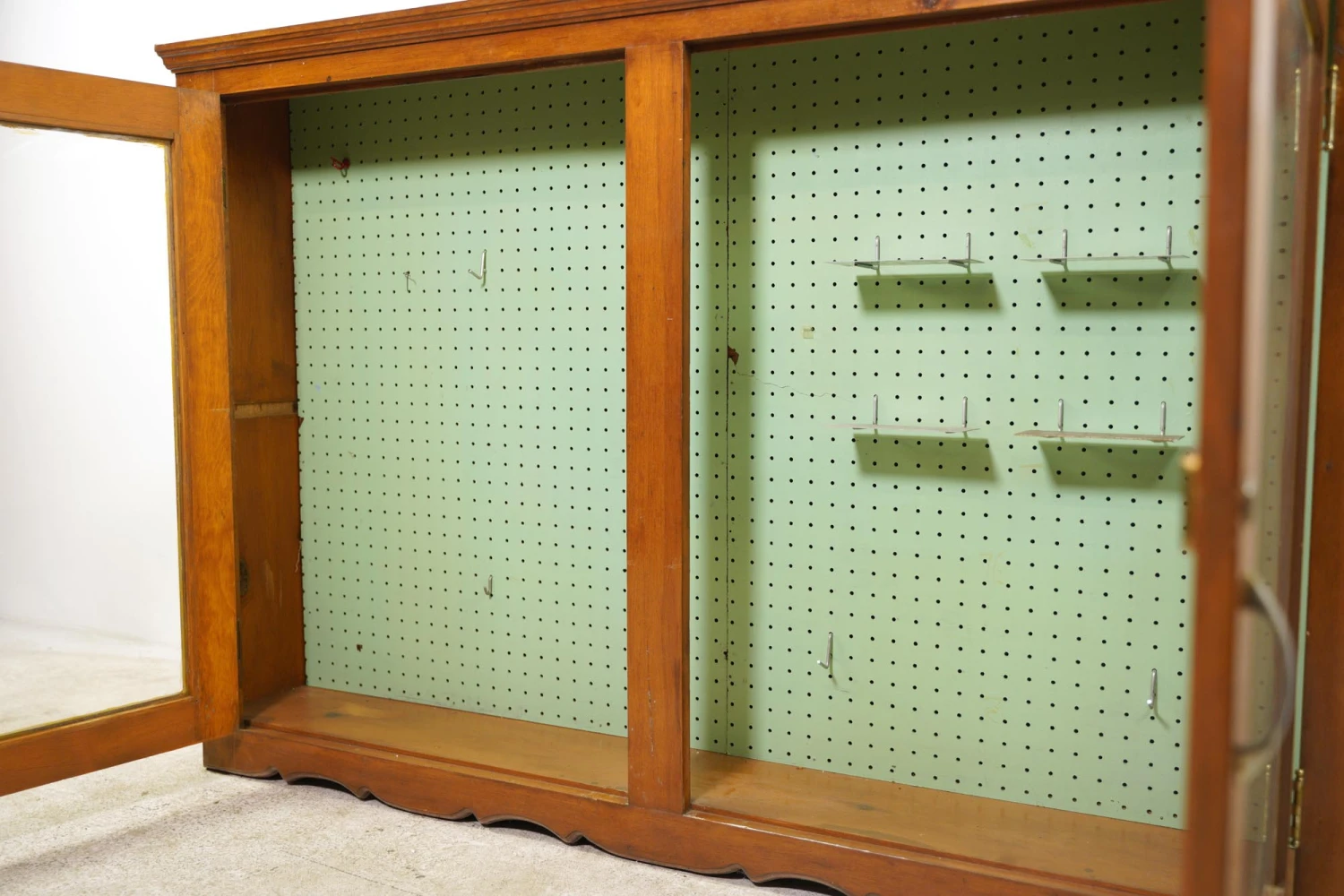 Reclaimed Peg Board Storage Glass Doors Wall Cabinet 7 Reclaimed Peg Board Storage Glass Doors Wall Cabinet - Image 5