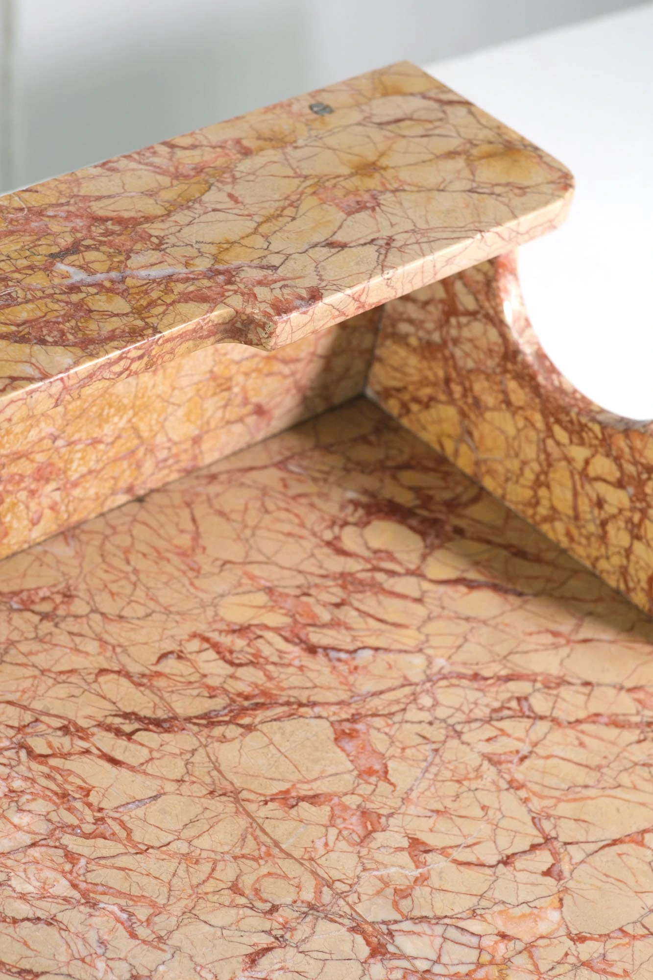 Reclaimed 4 Ft. Red & Orange Marble Desktop With Shelf 8 Reclaimed 4 Ft. Red & Orange Marble Desktop With Shelf - Image 6